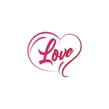 Love Lettering with heart ornament vector