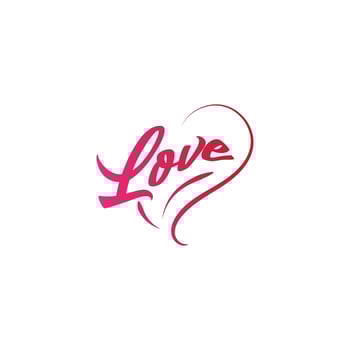 Love Lettering with heart ornament vector
