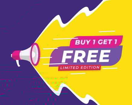 Buy 1 get 1 free banner template vector