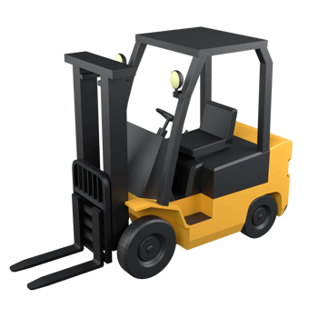 3D Forklift isolated on transparent background , 3D rendering logistic concept png