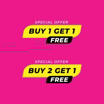 Buy 1 get 1 free badge vector