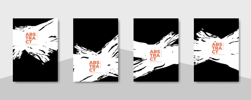 Cover design template with abstract brush stroke design vector