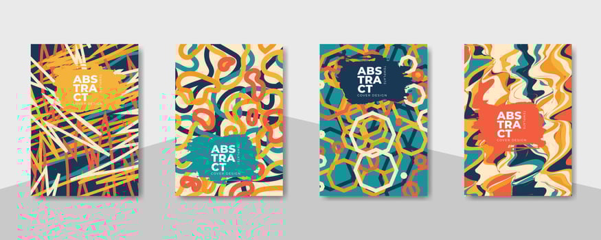 Cover design template with colorful abstract geometric low poly designs vector
