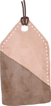Cute tag watercolor png