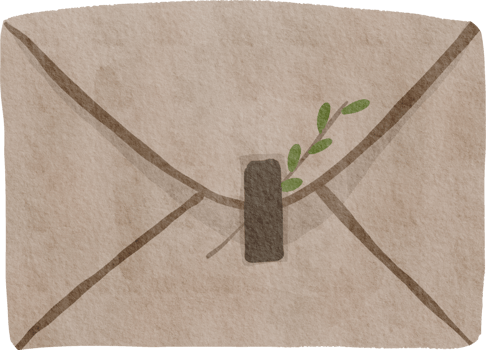 Watercolor hand drawn envolope png