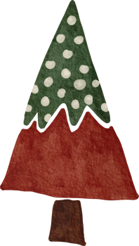 Christmas tree hand drawn watercolor png