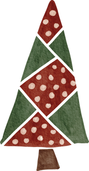 Christmas tree hand drawn watercolor png