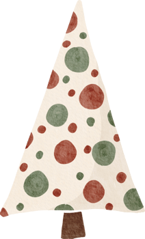 Christmas tree hand drawn watercolor png