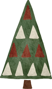Christmas tree hand drawn watercolor png