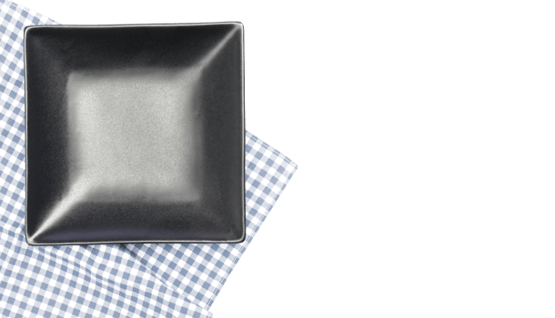 plate on tablecloth on transparent background png file