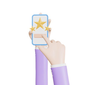 Achievements. Customer rating feedback concept from a client about an employee of website.  3D illustration png