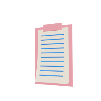 Clipboard with sheets of paper png
