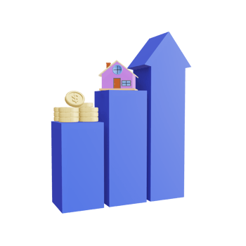 statistics accounting, financial development, and banking business concept, bar chart supplies, 3d illustration png