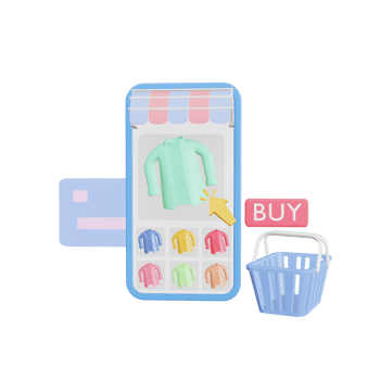 Shopping on-line. Online store on the website application. background. digital marketing shop concept. 3D illustration png