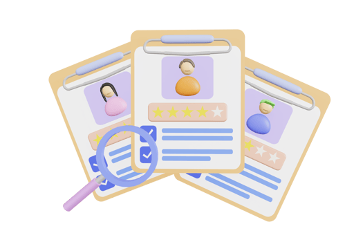Human resource management and hiring concept. Job interview, a recruitment agency. 3D Illustrations. png