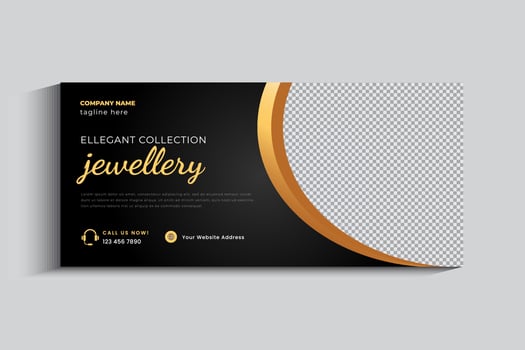 Jewelry Business Cover Banner design Template vector
