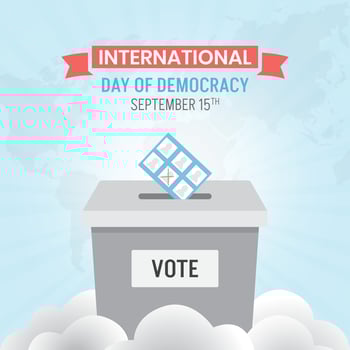 International Democracy Day September 15th with voicemail illustration on isolated background vector