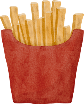 Watercolor french fries png