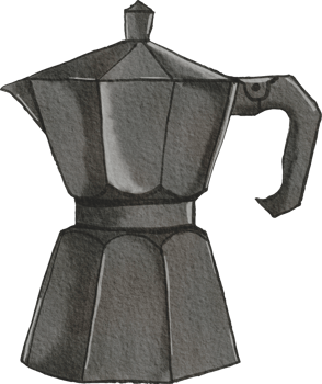 Hand drawn moka pot png