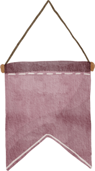 Watercolor flag pennant png