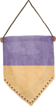 Watercolor flag pennant png