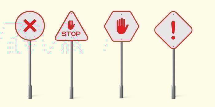 Road signs, Warning signs. do not touch, attention, stop. vector