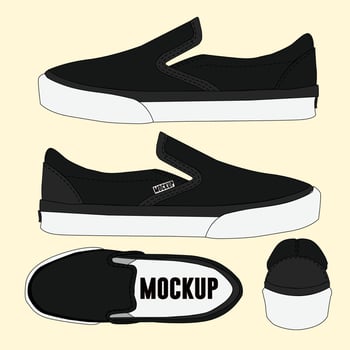 Shoes Mockup with Black Color vector