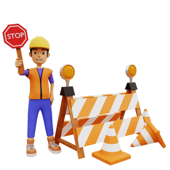 3D Character male construction worker png