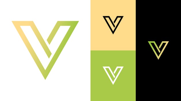 V Monogram Fashion Apparel Business Company Logo Design Concept vector