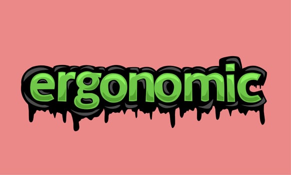 ERGONOMIC writing vector design on pink background