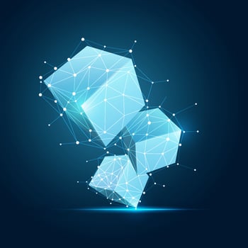 blue block chain vector
