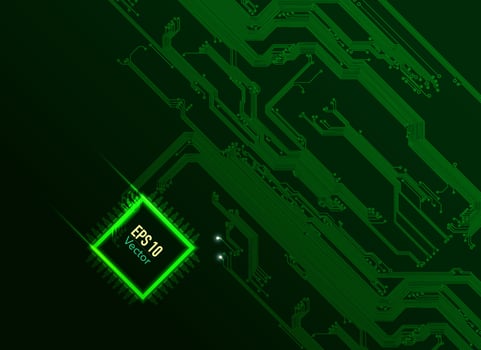 green electronic pattern vector