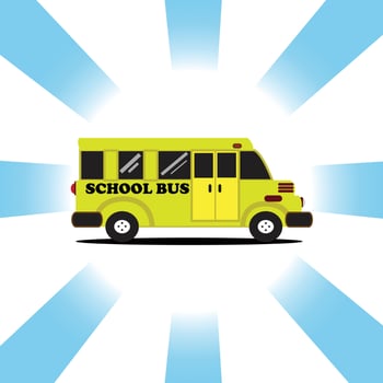back to school on a yellow school bus vector
