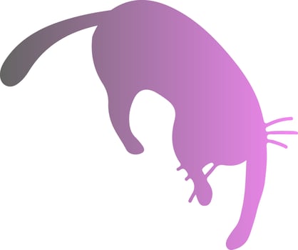 Silhouette of a cat with a gradient. vector