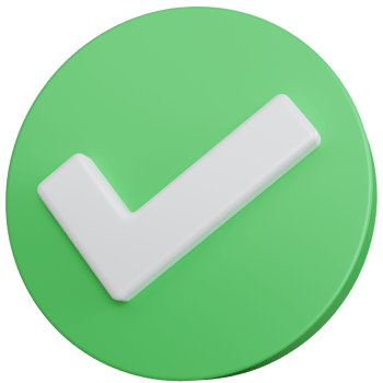 3d rendering green tick icon isolated png
