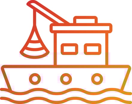Boat Fishing Icon Style vector