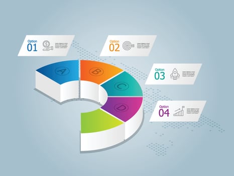 isometric infographics timeline presentation vector