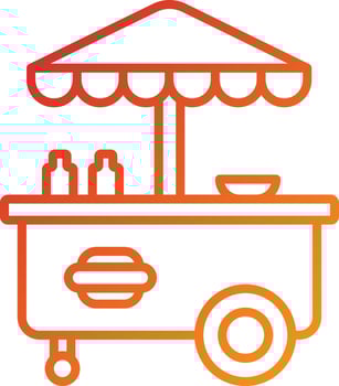 Hot Dog Stall Icon Style vector