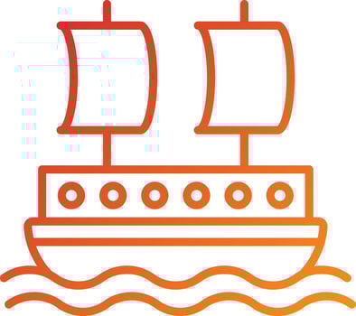 Pirate Ship Icon Style vector