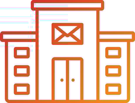Post Office Building Icon Style vector
