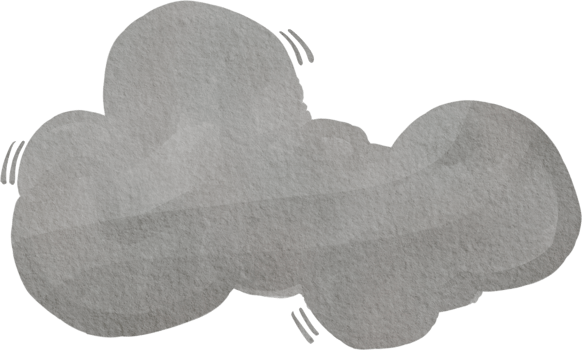 Cute watercolor cloud png