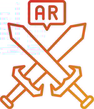 Ar Sword Fight Icon Style vector