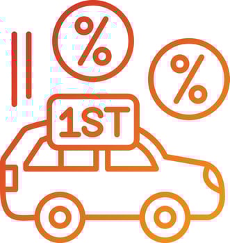 First Car Discount Icon Style vector