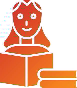 Women Reading Book Icon Style vector