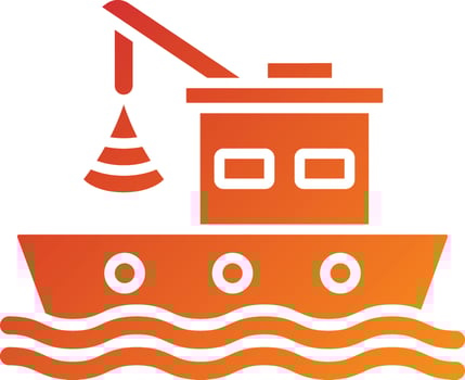 Boat Fishing Icon Style vector