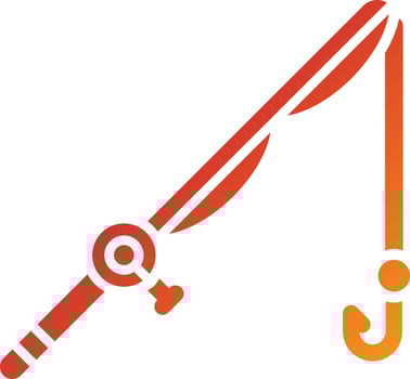 Fishing Rod Icon Style vector
