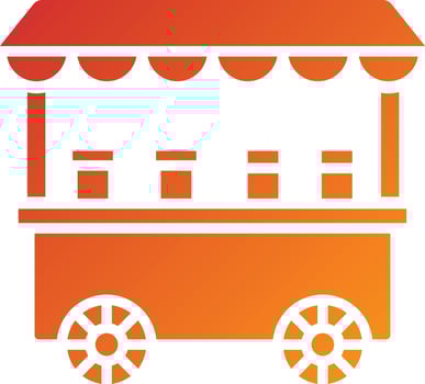 Toffee Apple Stall Icon Style vector