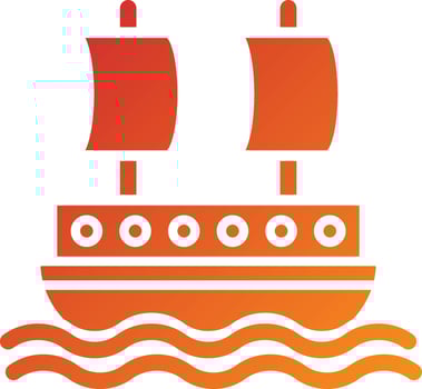 Pirate Ship Icon Style vector