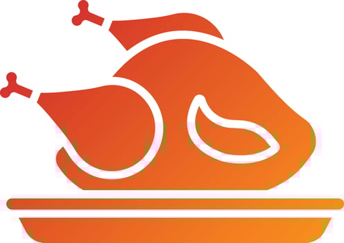 Chicken Dinner Icon Style vector