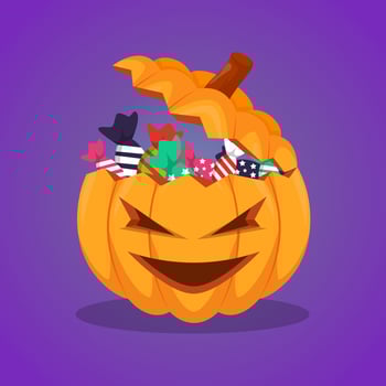 candy pumpkin halloween vector